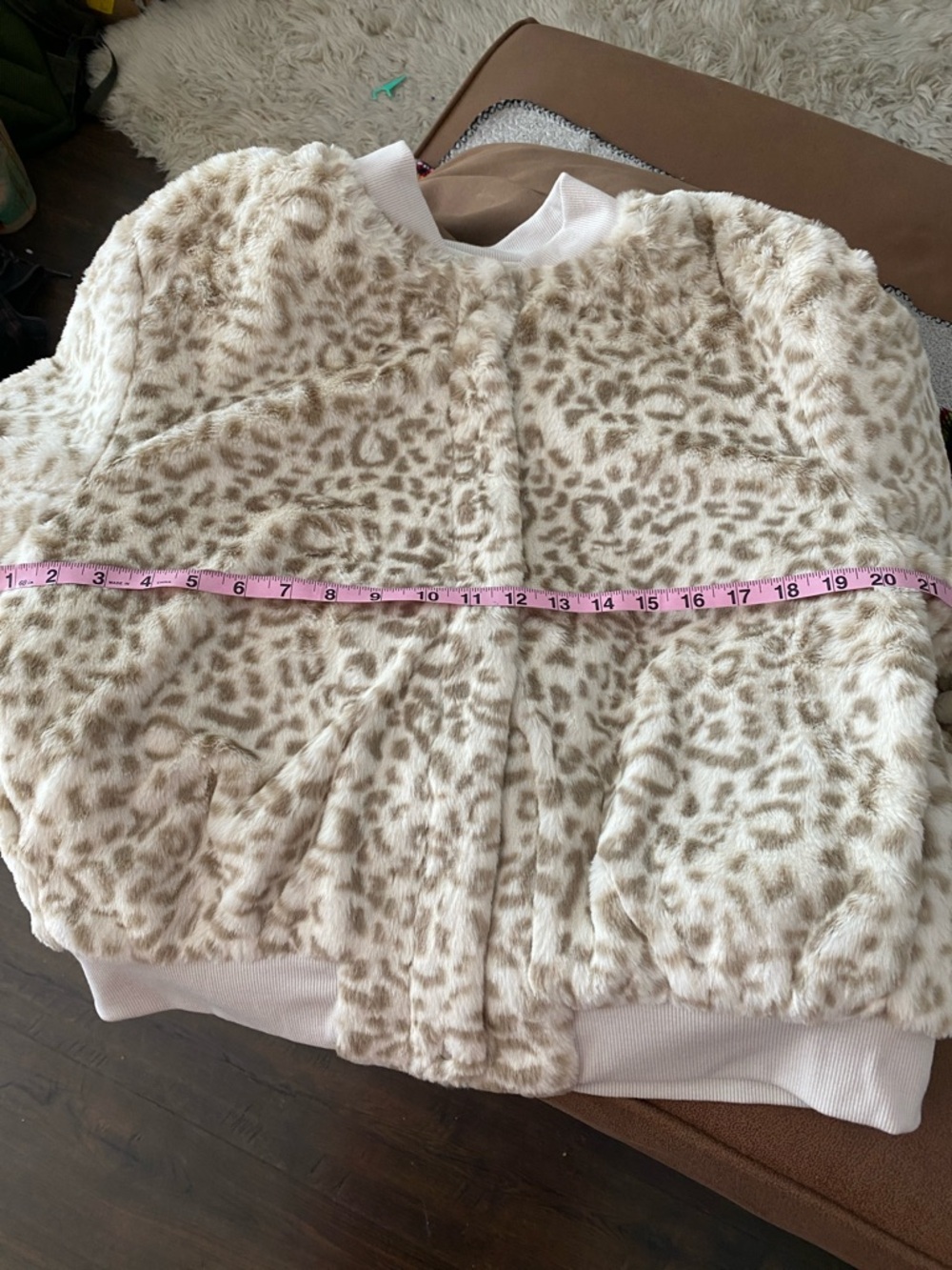SANCTUARY Faux Fur Leopard-Print Bomber Jacket in Cream NEW! ✨ - Picture 8 of 9